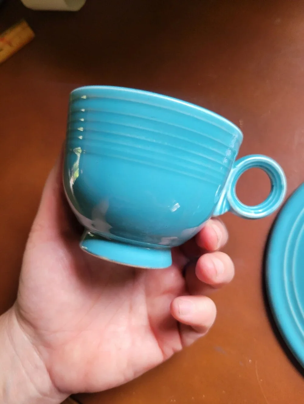 Fiestaware MCM Colorful Dinnerware Cup and Saucer Set Turquoise Or Light Blue